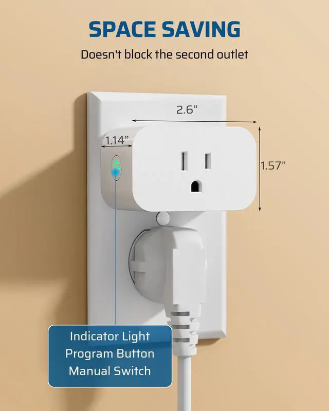 Alt view image 6 of 7 - Remote Control Outlet Wireless Wall Mounted Light Switch, Electrical Plug in On Off Power Switch for Lamp, Fan, Household Appliance, No Wiring, 100 Feet RF Range, Programmable