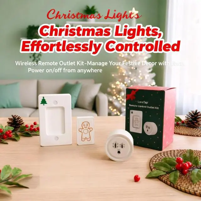 Alt view image 2 of 7 - Remote Control Outlet (Christmas Tree Light Switch): Wireless Wall Switch 100ft Indoor Range On/Off Outlet for Holiday Lights & Small Appliances Pre-Programmed & No Wiring