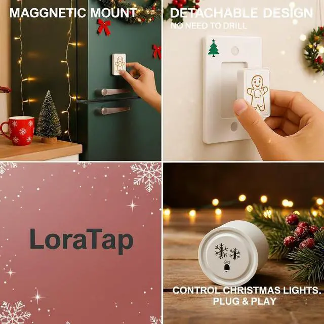 Alt view image 6 of 7 - Remote Control Outlet (Christmas Tree Light Switch): Wireless Wall Switch 100ft Indoor Range On/Off Outlet for Holiday Lights & Small Appliances Pre-Programmed & No Wiring