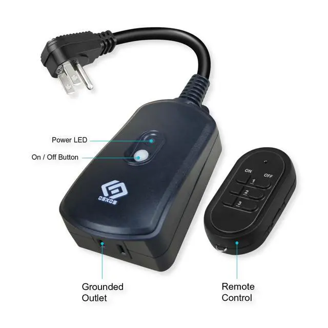 Alt view image 3 of 6 - Outdoor Wireless Remote Control Outlets Waterproof Design, 100-Foot RF Range, 3 Receivers & 1 Remote, Battery Included, 10A/1/2HP, UL Listed