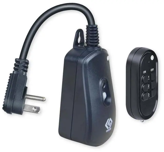 Alt view image 2 of 6 - Outdoor Wireless Remote Control Outlets Waterproof Design, 100-Foot RF Range, 3 Receivers & 1 Remote, Battery Included, 10A/1/2HP, UL Listed