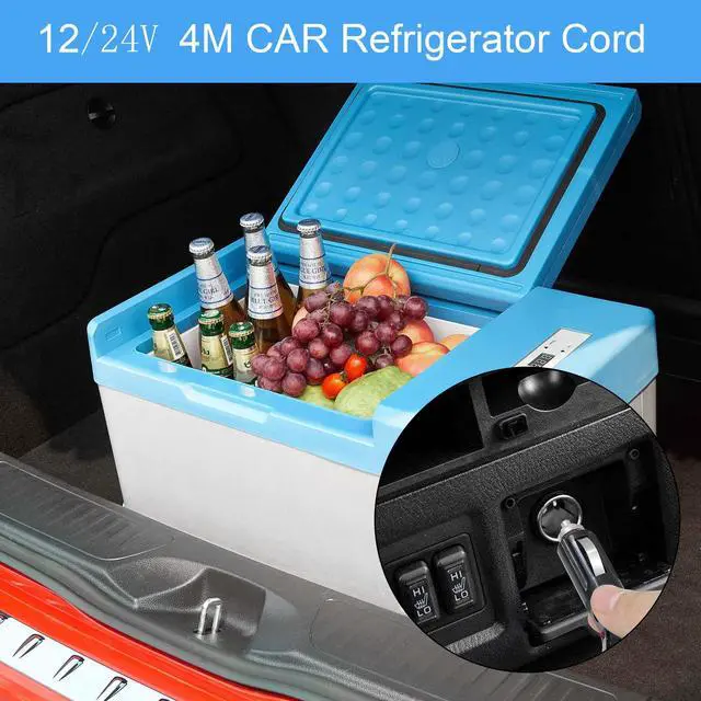 Alt view image 6 of 7 - Car Cooler Cool Box Mini Fridge Lead Cable 4M/13FT 12/24V 2 Pin DC Replacement Car Cooler Cigarette Lighter Lead Plug Power Supply Extension Cable
