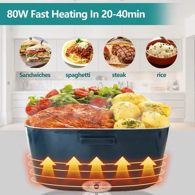 Alt view image 3 of 7 - Electric Lunch Box 80W Heated Lunch Box for Adults 12/24/110V Portable Food Warmer LunchBox with 304 Stainless Steel Container for Office/Car/Truck(1.5L)
