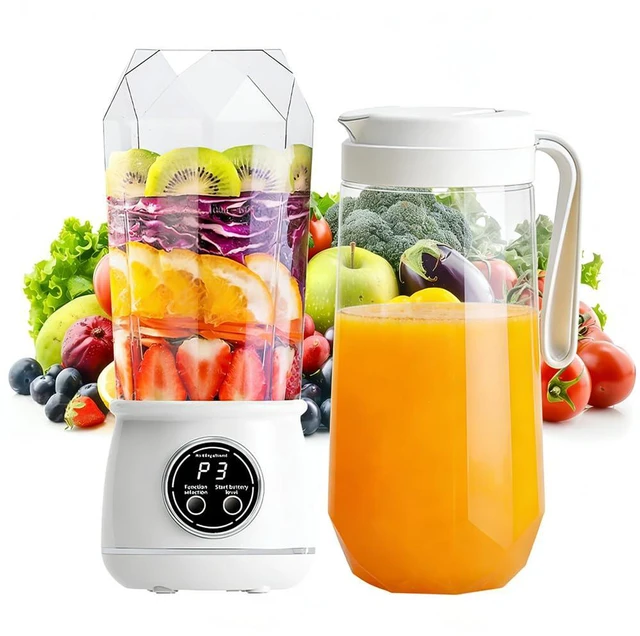 Main image of Portable Blender, 200W Personal Blender for Shakes and Smoothies for Kitchen, 17 Oz BPA Free Traveling Juicer Cup and Lid with 6 Blades, Self Cleaning Portable Juicer for Kitchen/Travel/Gym, White