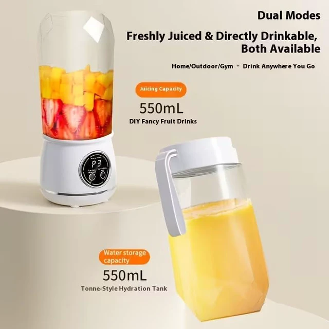Alt view image 2 of 3 - Portable Blender, 200W Personal Blender for Shakes and Smoothies for Kitchen, 17 Oz BPA Free Traveling Juicer Cup and Lid with 6 Blades, Self Cleaning Portable Juicer for Kitchen/Travel/Gym, White