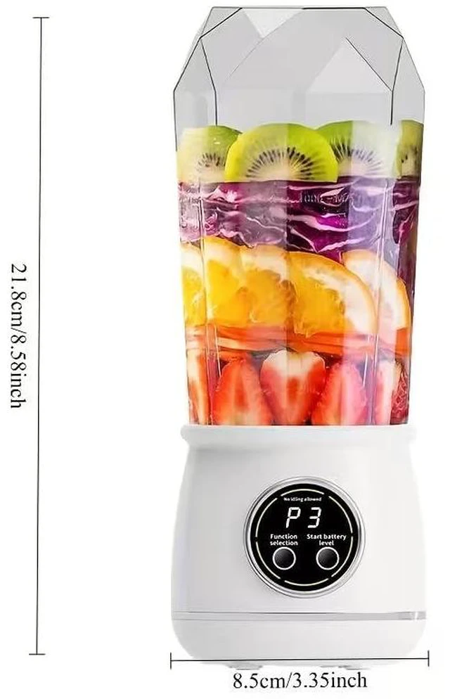 Alt view image 3 of 3 - Portable Blender, 200W Personal Blender for Shakes and Smoothies for Kitchen, 17 Oz BPA Free Traveling Juicer Cup and Lid with 6 Blades, Self Cleaning Portable Juicer for Kitchen/Travel/Gym, White