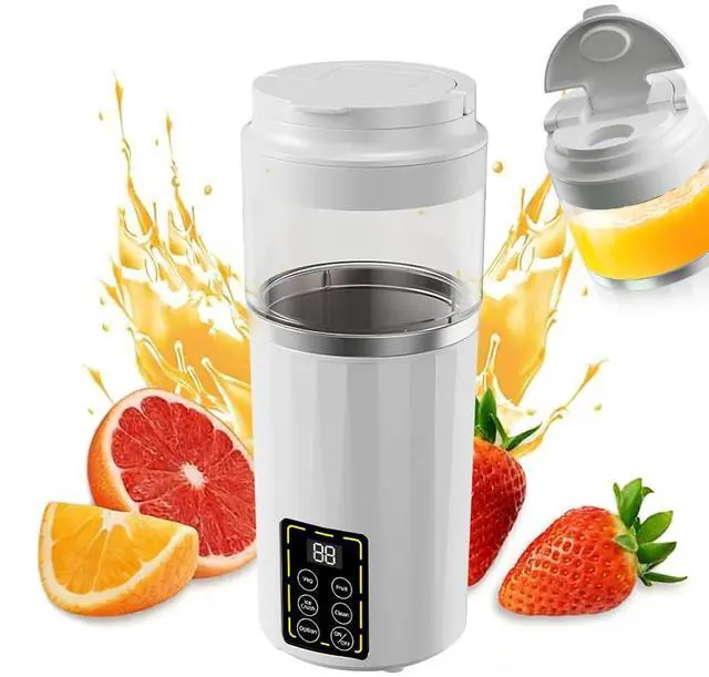 Main image of Portable Blender, Small Smoothie & Shake Maker with 12 Blades, 4 4-speed adjustable function and LED Display, USB C Rechargeable Juice Mixer with Extra Lid for Travel, Gym, Home, 15.5oz