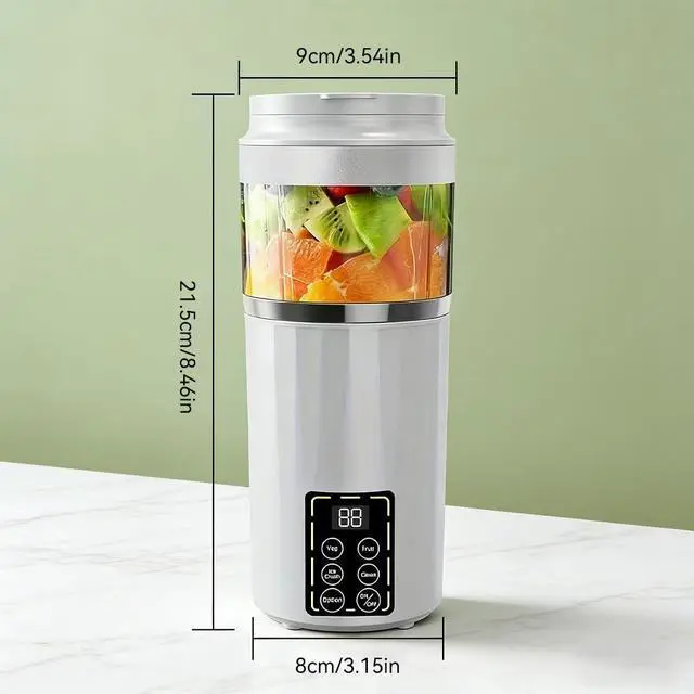 Alt view image 3 of 4 - Portable Blender, Small Smoothie & Shake Maker with 12 Blades, 4 4-speed adjustable function and LED Display, USB C Rechargeable Juice Mixer with Extra Lid for Travel, Gym, Home, 15.5oz