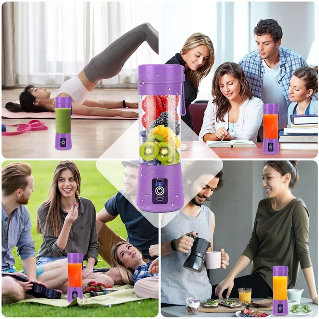 Alt view image 6 of 7 - Portable Blender, Personal Mini Juice Blender with Six Blades (Purple)