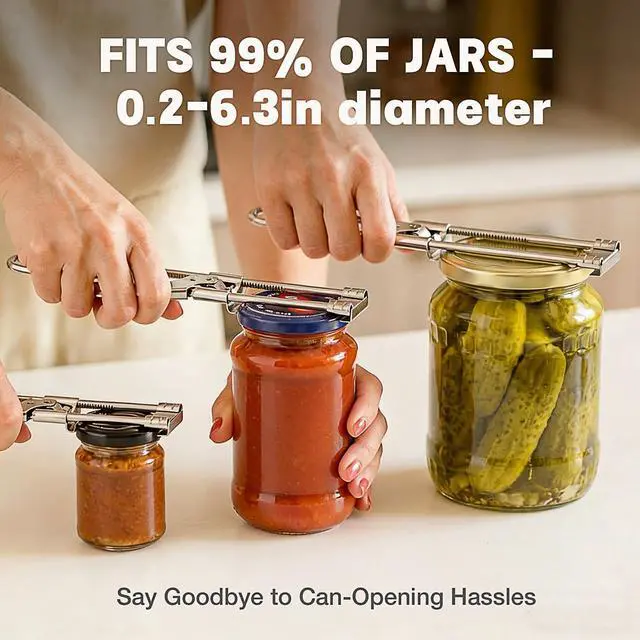 Alt view image 2 of 7 - 2 Pcs Extended Jar Openers for Weak Hands, Adjustable Stainless Steel Bottle Opener, Can Opener for Seniors with Arthritis, Large and Small Lids Gripper Household Tool, Kitchen Accessories