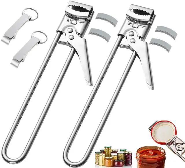 Main image of 2-Pack Adjustable Stainless Steel Jar Opener, Multifunctional Jar Opener for Weak Hands, Seniors with Arthritis, Includes Keychain Opener and Anti-slip sleeve, Opens Jars, Bottles, Containers Easily