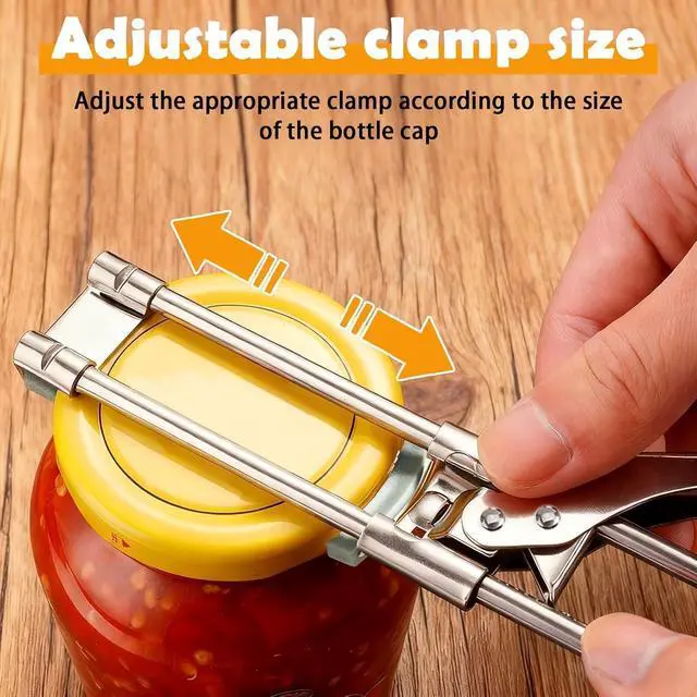 Alt view image 2 of 7 - 2-Pack Adjustable Stainless Steel Jar Opener, Multifunctional Jar Opener for Weak Hands, Seniors with Arthritis, Includes Keychain Opener and Anti-slip sleeve, Opens Jars, Bottles, Containers Easily