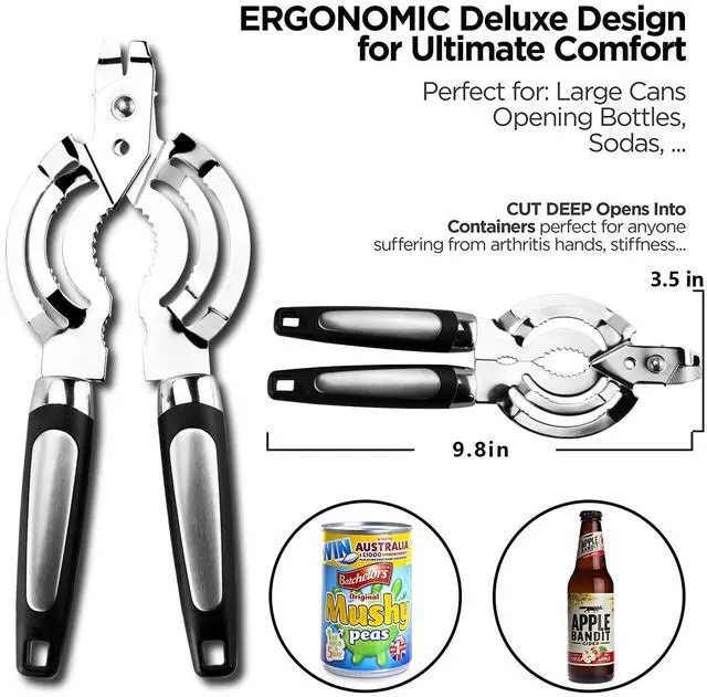 Alt view image 3 of 7 - Jar Opener, Multi Jar Opener for Weak Hands, Stainless Steel Jar Lid Opener, Beer Bottle Opener for Arthritic Hands, Seniors with Arthritis
