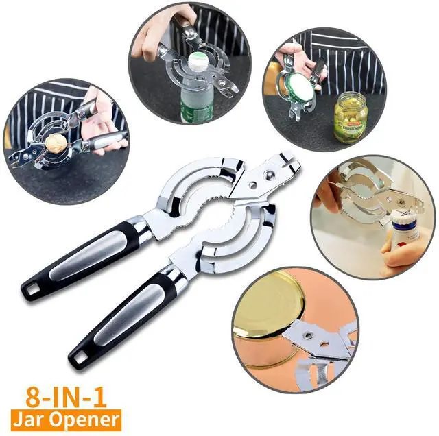 Alt view image 4 of 7 - Jar Opener, Multi Jar Opener for Weak Hands, Stainless Steel Jar Lid Opener, Beer Bottle Opener for Arthritic Hands, Seniors with Arthritis