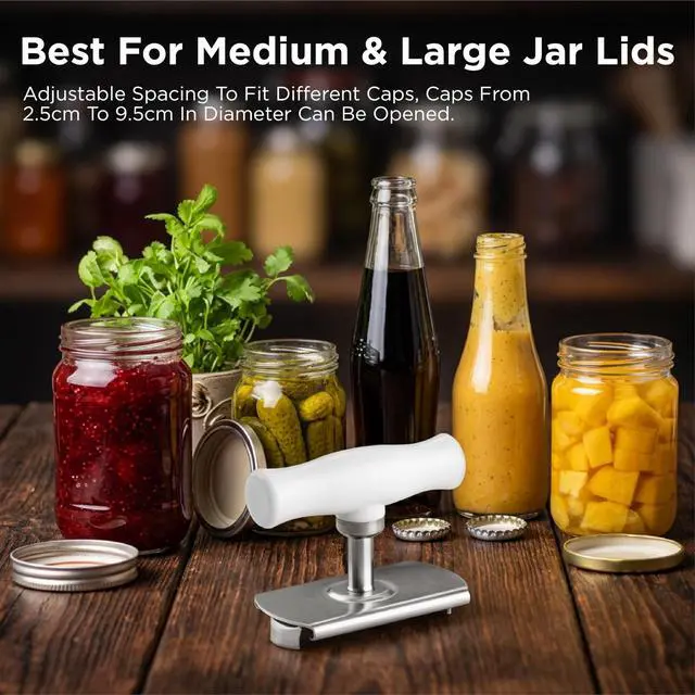 Alt view image 5 of 7 - 2Pcs Adjustable Jar Opener, Stainless Steel Labor-Saving Can Opener for Weak Hands Seniors, Universal Bottle Lid Gripper Tool for All Size Jars & Bottles