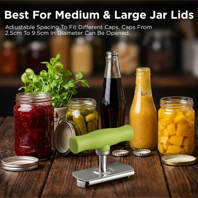 Alt view image 5 of 7 - 2Pcs Adjustable Jar Opener, Stainless Steel Labor-Saving Can Opener for Weak Hands Seniors, Universal Bottle Lid Gripper Tool for All Size Jars & Bottles