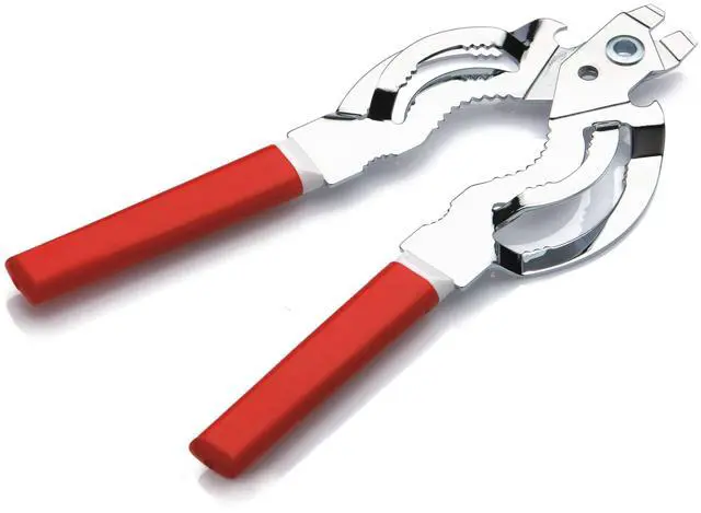 Main image of Jar & Bottle Opener, Easy Wrench Grip/Tightened Lid Opener, Multi-Purpose Opener for Caps, Cans & Nuts -Italian Stainless Steel