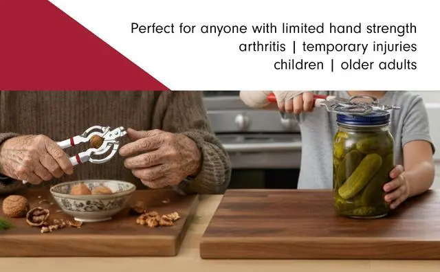 Alt view image 5 of 7 - Jar & Bottle Opener, Easy Wrench Grip/Tightened Lid Opener, Multi-Purpose Opener for Caps, Cans & Nuts -Italian Stainless Steel