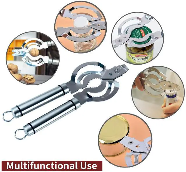 Alt view image 6 of 7 - Jar Opener, Multifunctional Jar Opener for Weak Hands, Stainless Steel Jar Lid Opener, Beer Bottle Opener for Seniors with Arthritis