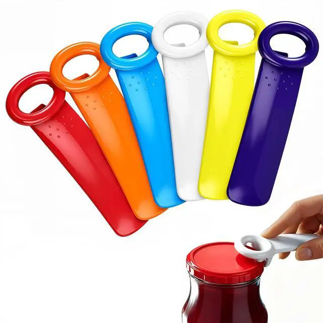 Main image of 6 Pack Jar Key Opener for Weak Hands and Seniors Plastic Bottle Opener for Parties and Kitchen Effortless Jar Lid Vacuum Seal Popper Tool for Arthritis and Carpal Tunnel Relief