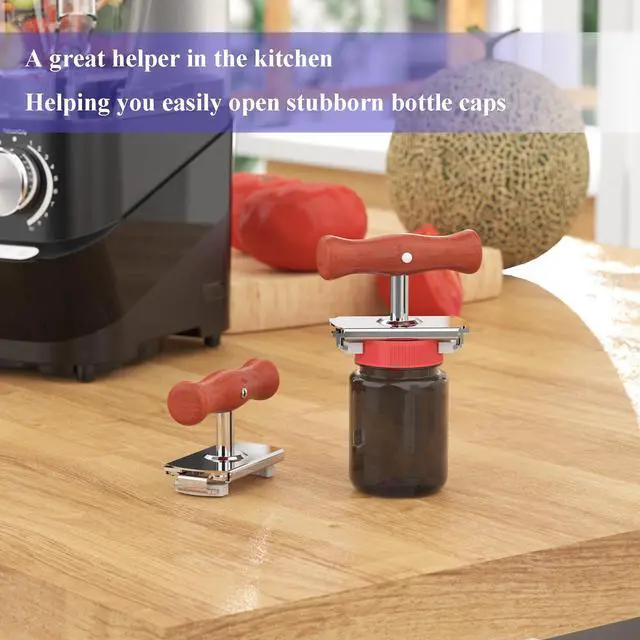 Alt view image 5 of 7 - Jar Opener for Seniors with Arthritis & Weak Hands, Easy Twist Jar Openers, Adjustable Multifunctional Jar Lid Opener, Jar Bottle Cap Opener Gripper, Useful Gifts for Elderly/Women/Men (Wood Handle)
