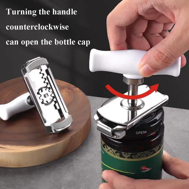 Alt view image 7 of 7 - Jar Opener for Seniors with Arthritis & Weak Hands, Easy Twist Jar Openers, Adjustable Multifunctional Jar Lid Opener, Jar Bottle Cap Opener Gripper, Useful Gifts for Elderly/Women/Men (Wood Handle)