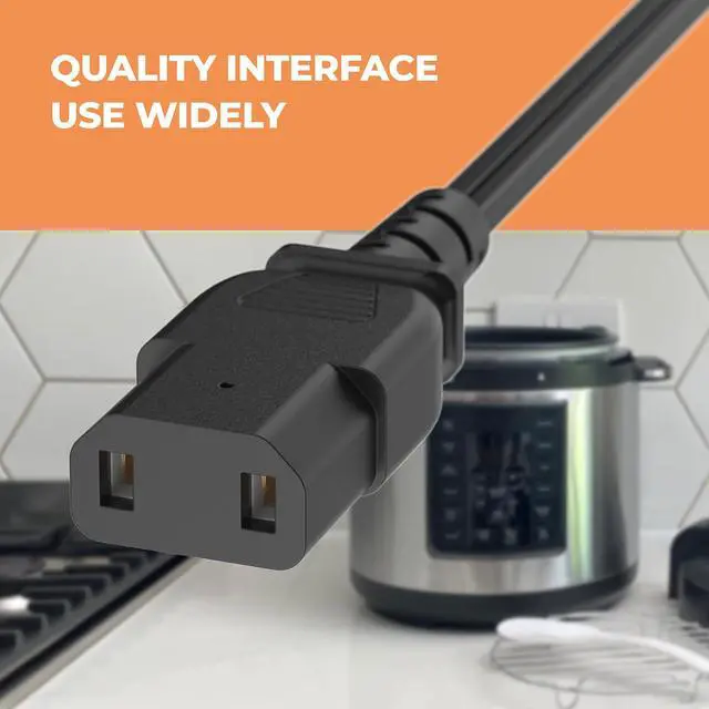 Alt view image 6 of 7 - 3ft Power Cord Replacement Parts for Selected (Not All) 6 Quart Crock Pot Express Pressure Cooker Multicooker Sccppc600-V1,2 Pin /2 Prongs Pressure Cooker Cord