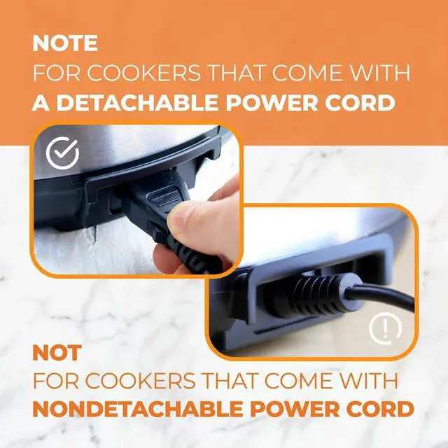 Alt view image 7 of 7 - 3ft Power Cord Replacement Parts for Selected (Not All) 6 Quart Crock Pot Express Pressure Cooker Multicooker Sccppc600-V1,2 Pin /2 Prongs Pressure Cooker Cord