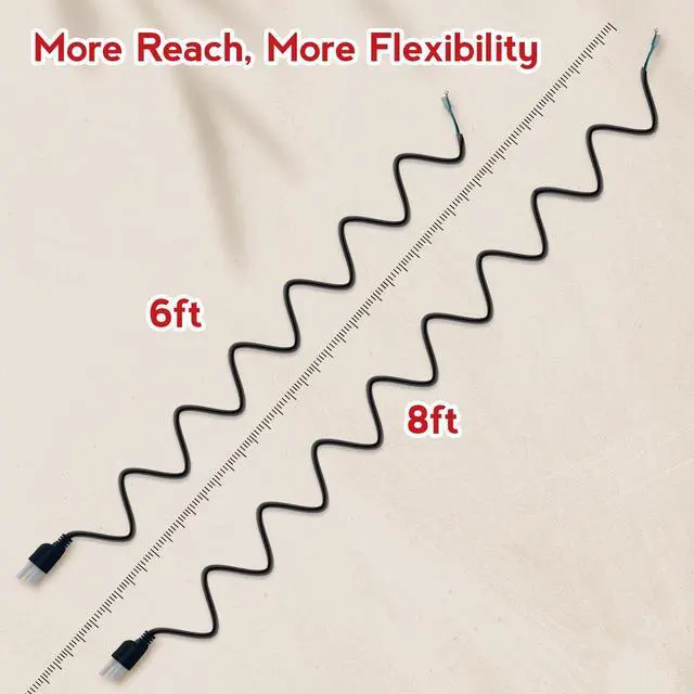 Alt view image 3 of 7 - 8 ft Replacement AC Power Cord for Pellet Grill & Smoker | fits Traeger, Pit Boss, Camp Chef, Z-Grills | 3 Conductor, Ring Terminal on Ground, Molex 2 pin Connector | ELE203 / KIT0089 / 70110