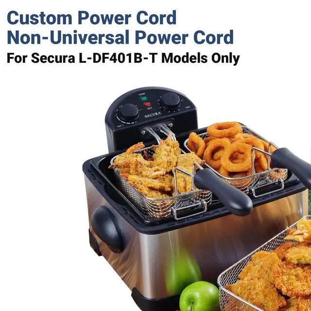 Alt view image 2 of 6 - Magnet Power Cord (Only Compatible L-DF401B-T Deep Fryer), 1M, Black