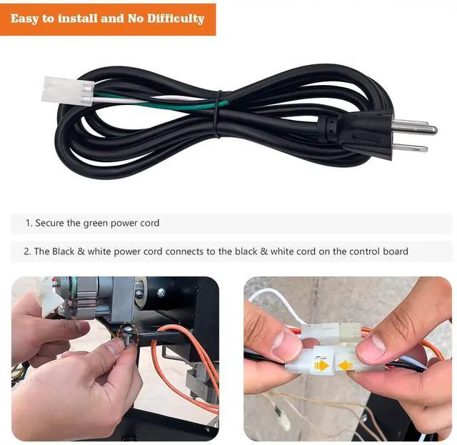 Alt view image 5 of 6 - 6 ft Power Cord Kit for Traeger, Pit Boss Pellet Grills, Replacement Part for Camp Chef and Z-Grill Pellet Grills ELE203/KIT0089