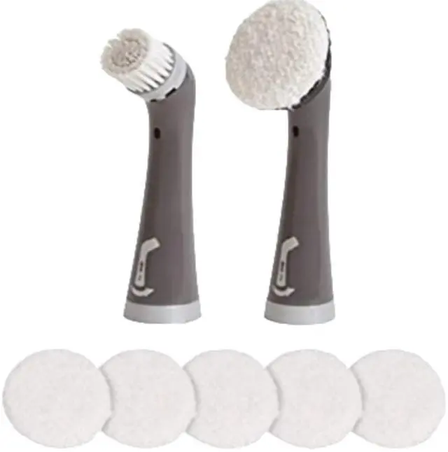 Main image of Reveal Power Scrubber Attachable Soft Bristle & Velcro Head with 6 Microfiber Pads for Cordless Electric Battery Powered Scrub Brush Ideal for Shoes/Sneakers/Car Trim/Tires/Furniture