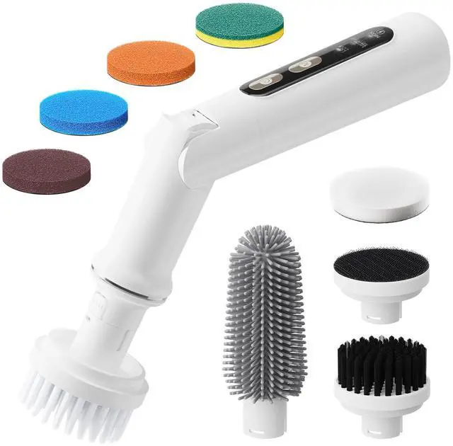 Main image of Electric Spin Scrubber Cordless Shower Scrubber With 4 Replaceable Brush Heads, 3 Speeds, IPX6 Waterproof, Electric Scrubber for Cleaning Bathroom, Kitchen, Dish, Tub, Tile, Windows,USB Charging