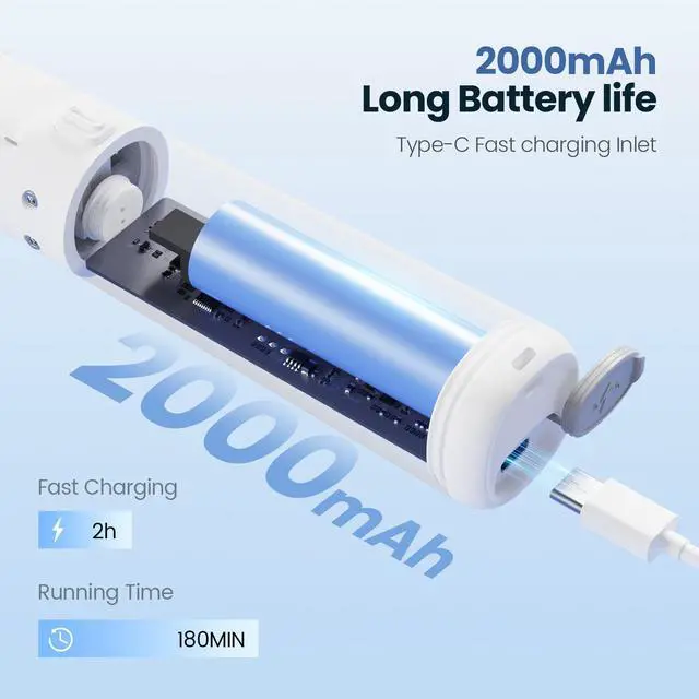 Alt view image 4 of 6 - Electric Spin Scrubber Cordless Shower Scrubber With 4 Replaceable Brush Heads, 3 Speeds, IPX6 Waterproof, Electric Scrubber for Cleaning Bathroom, Kitchen, Dish, Tub, Tile, Windows,USB Charging