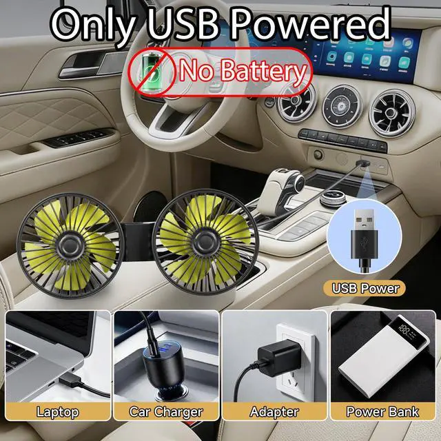 Alt view image 2 of 7 - Car Backseat Fans for Backseat for Kids, Car Seat Fan for Back Seat Car (No Battery)