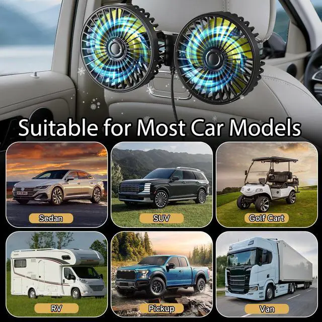 Alt view image 5 of 7 - Car Backseat Fans for Backseat for Kids, Car Seat Fan for Back Seat Car (No Battery)