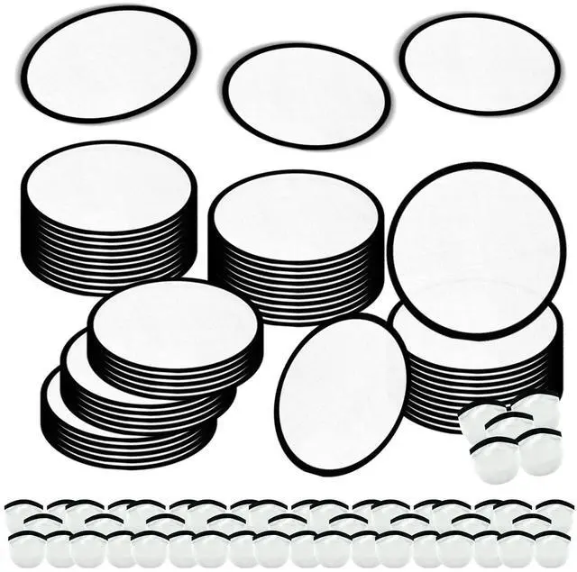 Main image of 50PCS Foldable Flying Disc Fans with Bags, 9.8'' DIY Handheld Black Egde Fabric Folding Fan for Outdoor Game Activities Birthday Party Favors End of Year Student Gifts, White