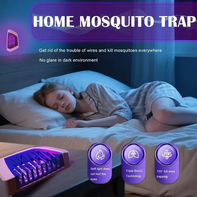 Alt view image 2 of 6 - Small Indoor Mosquito Killer - Indoor Electric Mosquito Killer Suitable for Home Kitchen, Bedroom and Living Room Insect Killer, Insect Killer lamp