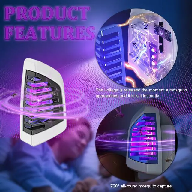 Alt view image 4 of 6 - Small Indoor Mosquito Killer - Indoor Electric Mosquito Killer Suitable for Home Kitchen, Bedroom and Living Room Insect Killer, Insect Killer lamp