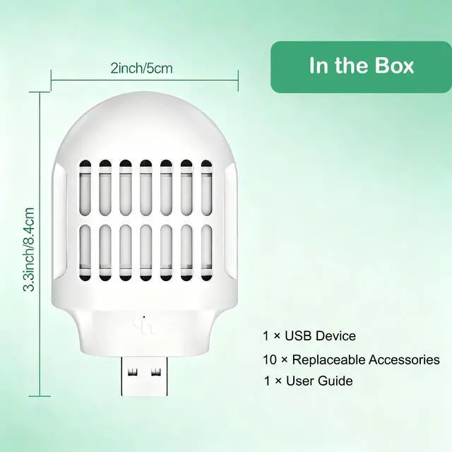 Alt view image 6 of 7 - Mosquito Repeller, USB Powered Outdoor and Indoor Mosquito Repellent Device, Portable Compact Plug-in Design for Home, Bedroom, Office, Patio, Camping and Travel, White