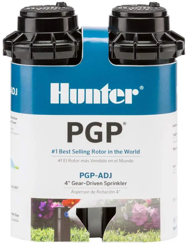 Main image of PGP-ADJ 3/4" Rotor Sprinkler, Adjustable 40° 360° Arc, Gear Drive, 4" Pop Up Sprinkler, Lawn Irrigation Head, 2252 ft Spray Distance, Preinstalled 3.0 GPM Nozzle, 2 Pack