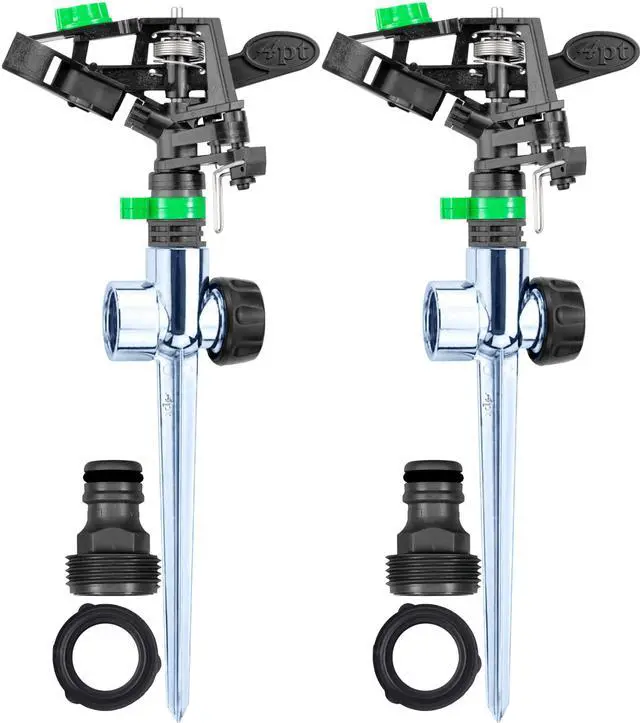 Main image of Pulsating Impact Sprinklers for Yard, Lawn & Garden, 80 to 5800 sq ft Adjustable Spray (Pack of 2)