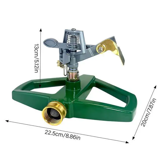 Alt view image 4 of 7 - Heavy Duty Pulsating Impact Lawn Sprinkler 360° Adjustable Rotating Automatic Water Sprinkler for Yard with Metal Base, Large Area Irrigation Sprinkle for Garden, Covers Up to 4,500 Sq. Ft
