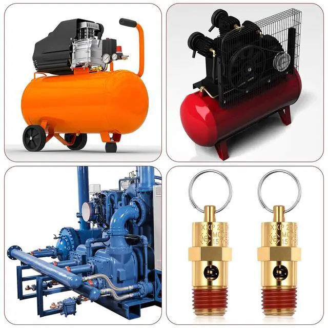 Alt view image 4 of 7 - Brass Safety Valve Air Compressor Pressure Relief Valve 1/4" NPT 150 PSI 58 SCFM Air Compressor Relief Pressure Safety Valves NPT Threaded Part for Air and Water Discharge