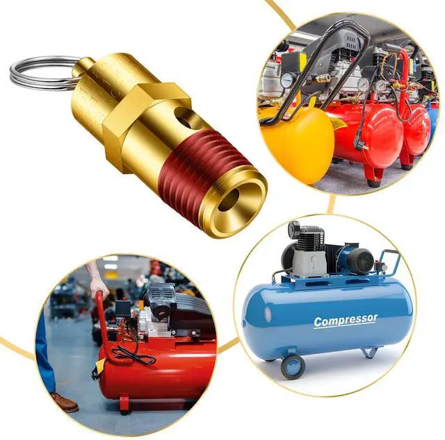 Alt view image 7 of 7 - 4 Pcs 1/4" Male 125 Psi Npt Pressure Relief Valve Air Compressor Check Brass Safety Valve