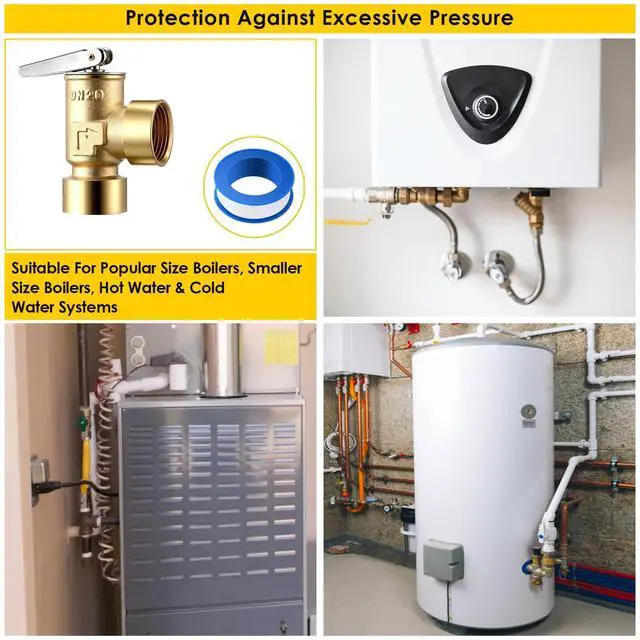 Alt view image 7 of 7 - 3/4" FNPT Female Inlet & Outlet, 30 PSI Pressure Relief Valve for Hot Water Boilers & Hydronic Heating Systems, Brass, Opens Automatically To Release Excessive Pressure