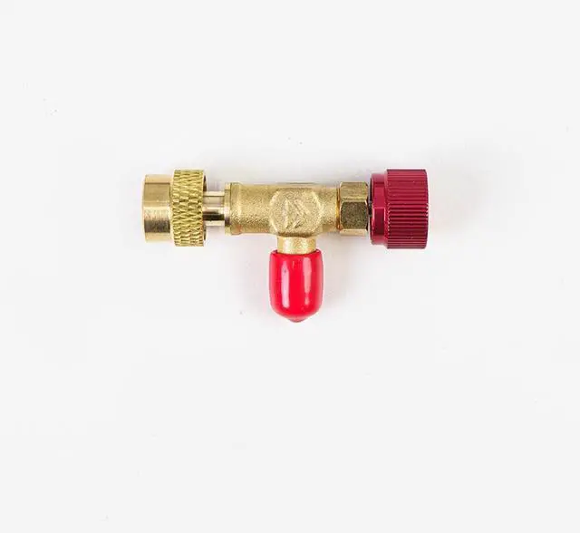 Alt view image 2 of 5 - R32 R410a Refrigerant Charging Safety Valve, 1/4" Male to 5/16" Female, for R32 R410a Air Conditioner Manifold Brass Low Loss Fittings