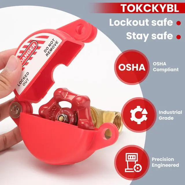 Alt view image 7 of 7 - Gate Valve Lockout with Safety Padlock, Hose Bib Lock for Water Spigot/Outdoor Water Faucet/Propane Tank, Suited for 1 to 2-1/2 in Dia Valve Handles,OSHA Compliant(2 Pack)