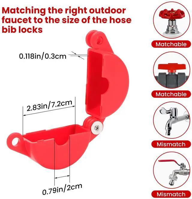 Alt view image 4 of 7 - Gate Valve Lockout with Safety Padlock, Hose Bib Lock for Water Spigot/Outdoor Water Faucet/Propane Tank, Suited for 1 to 2-1/2 in Dia Valve Handles,OSHA Compliant(2 Pack)