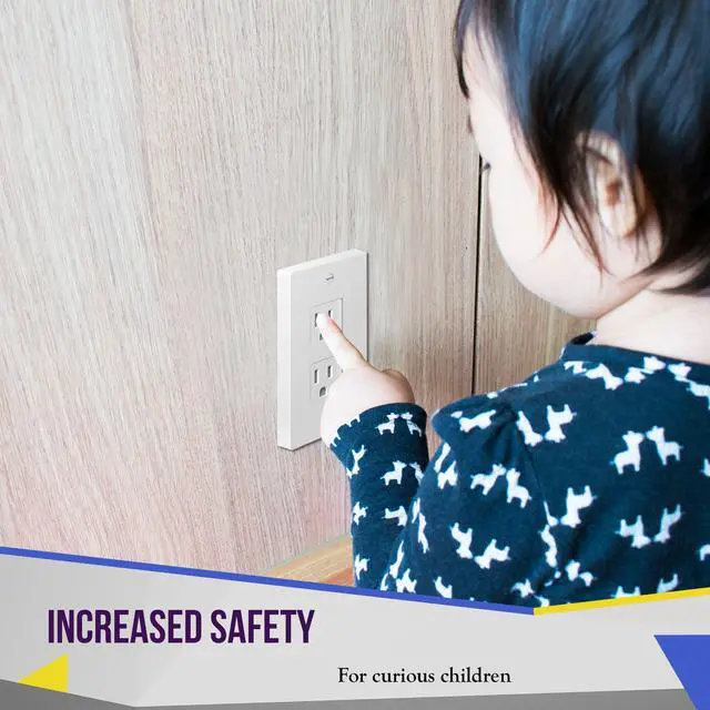 Alt view image 4 of 7 - Child Proof Outlet Cover, Self-Closing, Fits Both Duplex and Decorator Outlet, Safety Design, Tamper-Resistant Socket Plug for Receptacle, Size 4.68" x 2.93", 8800-TR, White 6 Pack